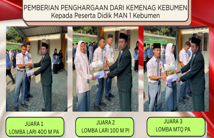Merah Putih Berkibar Tiga Siswa MAN 1 Kebumen Diberi Apresiasi Kemenag
